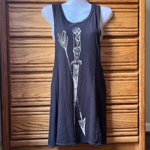 We The Free | Free People • Twisted Racerback Graphic Arrow & Dagger Tunic Top •